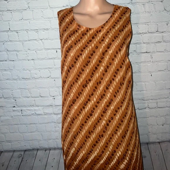 Coldwater Creek orange & brown cheetah print dress size S - Picture 2 of 10